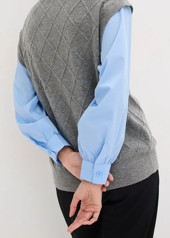 Svetr s halenkovou vsadkou, bonprix