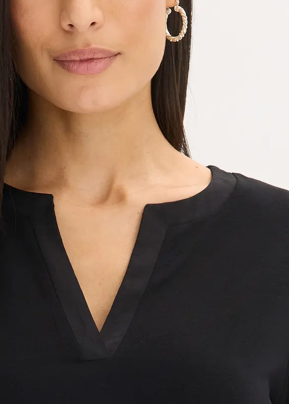 Triko s dlouh&yacute;m ruk&aacute;vem a rozparkem, bonprix