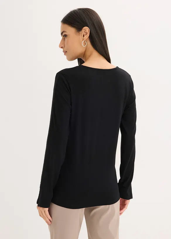 Triko s dlouh&yacute;m ruk&aacute;vem a rozparkem, bonprix