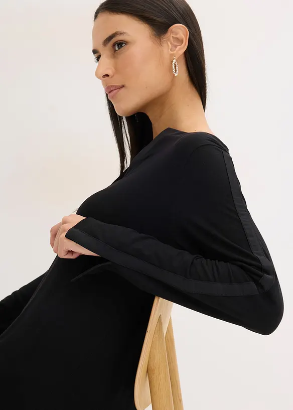 Triko s dlouh&yacute;m ruk&aacute;vem a rozparkem, bonprix