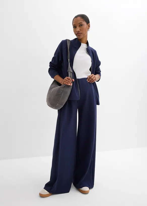 &Scaron;irok&eacute; kalhoty s postrann&iacute;m skladem, z modalov&eacute; směsi, bonprix