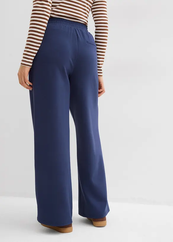 Žerzejov&eacute; kalhoty z materi&aacute;lu scuba se sklady v pase, bonprix