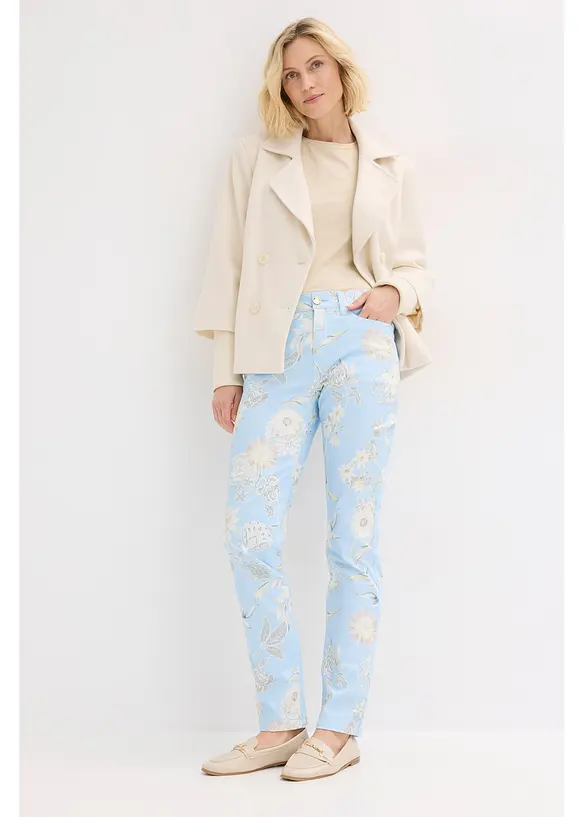 Strečov&eacute; kalhoty s potiskem, bonprix