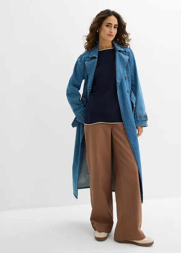 Svetr z jemn&eacute;ho &uacute;pletu z bavlněn&eacute; směsi, bonprix