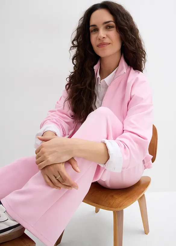 Žerzejov&eacute; kalhoty z materi&aacute;lu scuba se sklady v pase, bonprix