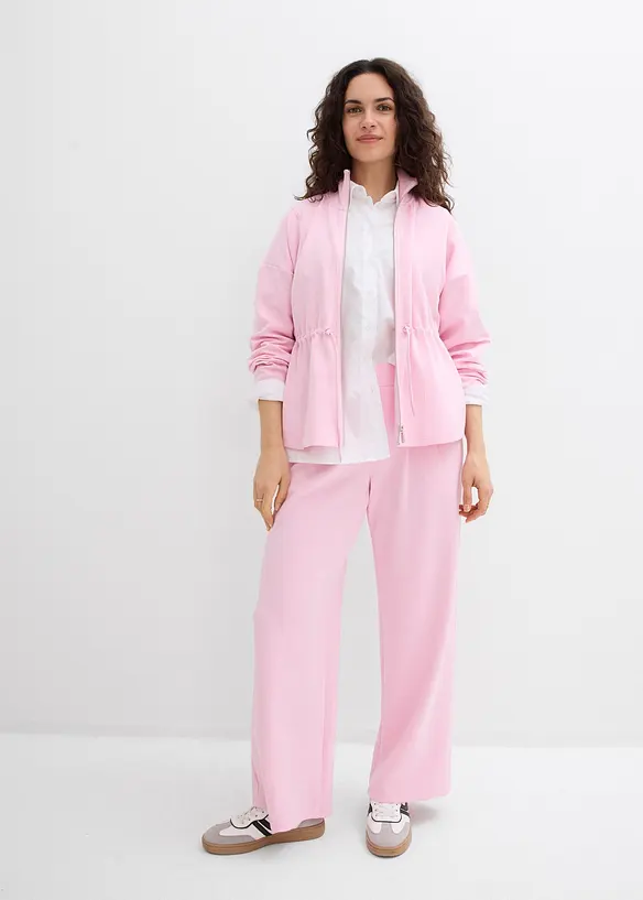 Žerzejov&eacute; kalhoty z materi&aacute;lu scuba se sklady v pase, bonprix