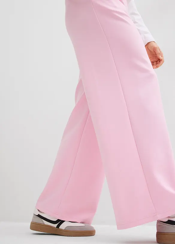 Žerzejov&eacute; kalhoty z materi&aacute;lu scuba se sklady v pase, bonprix