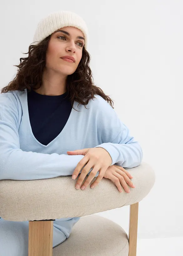 Oversized mikina s pleten&yacute;m vzhledem, bonprix