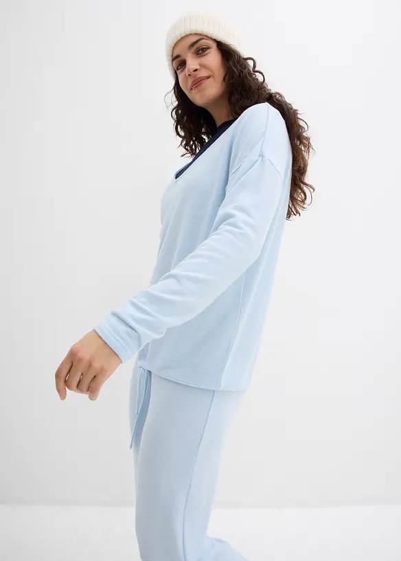 Oversized mikina s pleten&yacute;m vzhledem, bonprix