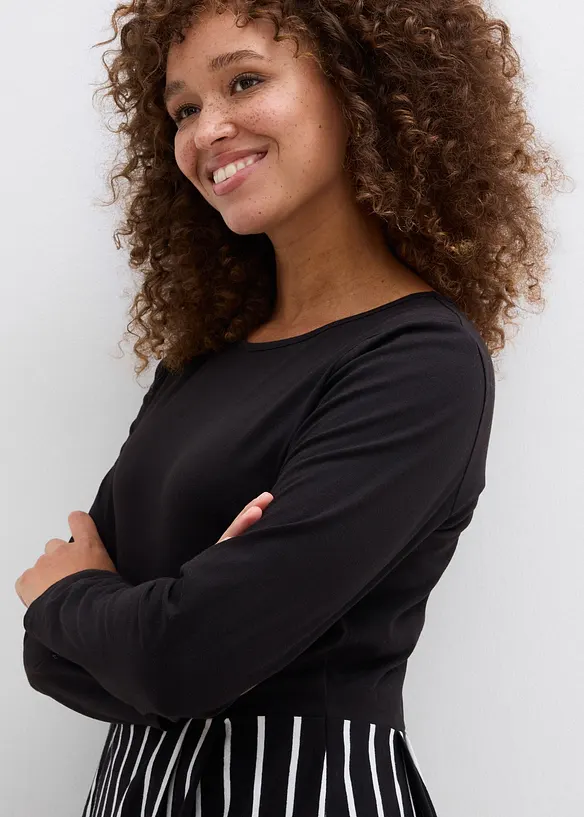 &Scaron;aty z bavlněn&eacute;ho žerzeje, midi d&eacute;lka, bonprix