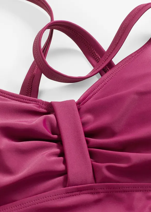 Stahovac&iacute; jednod&iacute;ln&eacute; plavky se středn&iacute;m tvaruj&iacute;c&iacute;m efektem a nařasen&iacute;m, bonprix