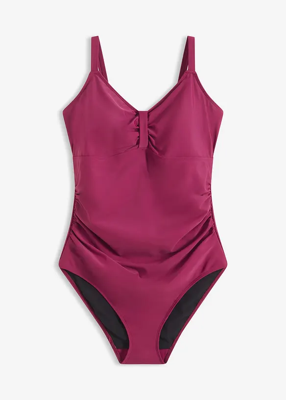 Stahovac&iacute; jednod&iacute;ln&eacute; plavky se středn&iacute;m tvaruj&iacute;c&iacute;m efektem a nařasen&iacute;m, bonprix