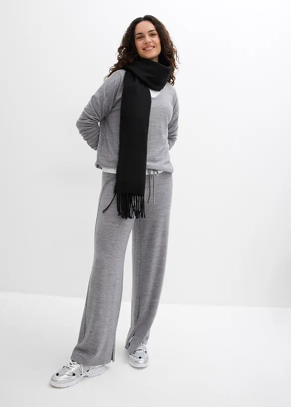 Žerzejov&eacute; kalhoty se vzhledem pleteniny, bonprix