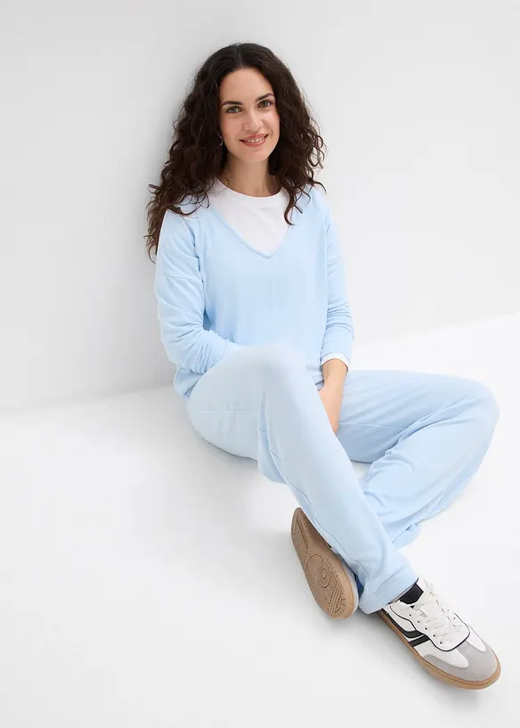 Žerzejov&eacute; kalhoty se vzhledem pleteniny, bonprix