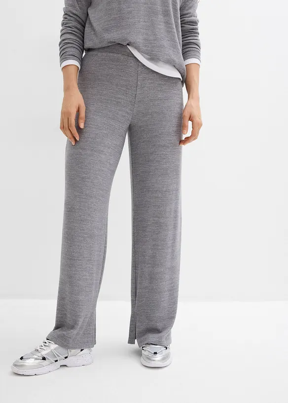 Žerzejov&eacute; kalhoty se vzhledem pleteniny, bonprix