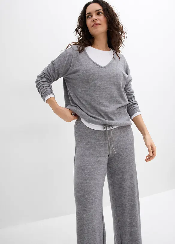 Žerzejov&eacute; kalhoty se vzhledem pleteniny, bonprix