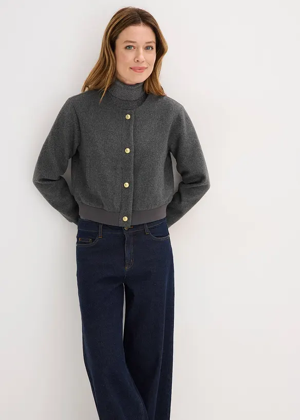 Bluzon z hebk&eacute;ho bukl&eacute; materi&aacute;lu, bonprix