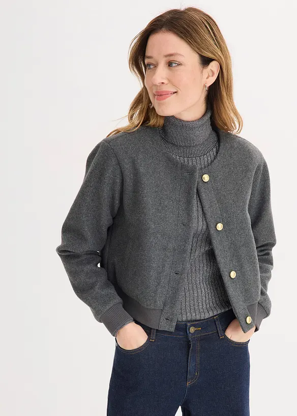 Bluzon z hebk&eacute;ho bukl&eacute; materi&aacute;lu, bonprix