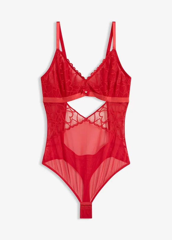 Body tanga se srd&iacute;čkovou krajkou, bonprix