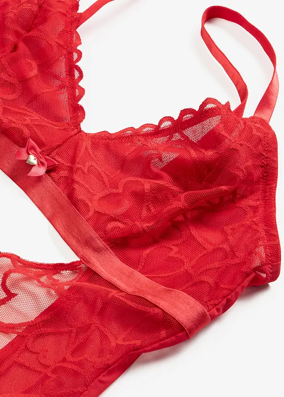 Body tanga se srd&iacute;čkovou krajkou, bonprix