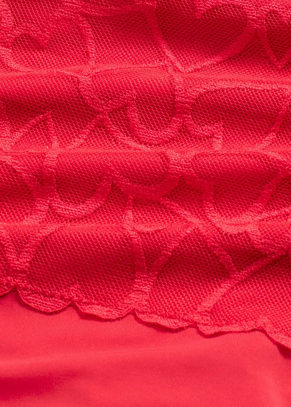 Stahovac&iacute; tanga se srd&iacute;čkovou krajkou, středn&iacute; tvaruj&iacute;c&iacute; efekt, bonprix