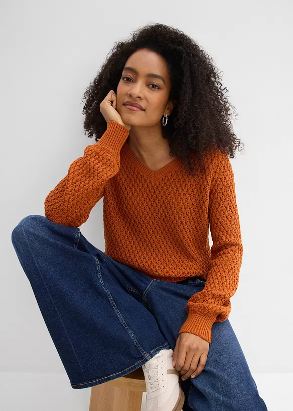 Svetr z bavlněn&eacute; směsi, bonprix