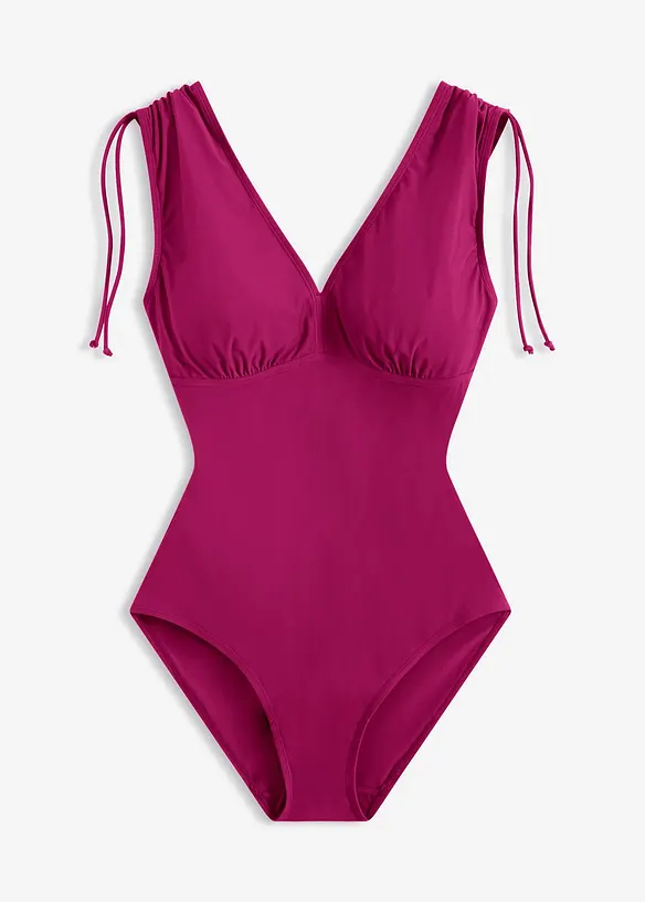 Stahovac&iacute; jednod&iacute;ln&eacute; plavky s lehk&yacute;m tvaruj&iacute;c&iacute;m efektem a &scaron;irok&yacute;mi ram&iacute;nky, bonprix