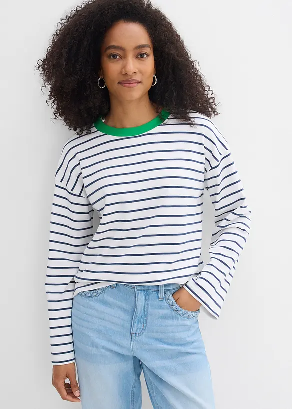 Tričko s dlouh&yacute;m ruk&aacute;vem, z čist&eacute; organick&eacute; bavlny, bonprix