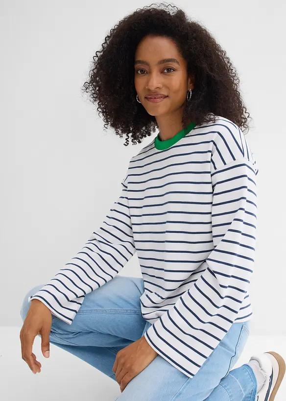 Tričko s dlouh&yacute;m ruk&aacute;vem, z čist&eacute; organick&eacute; bavlny, bonprix