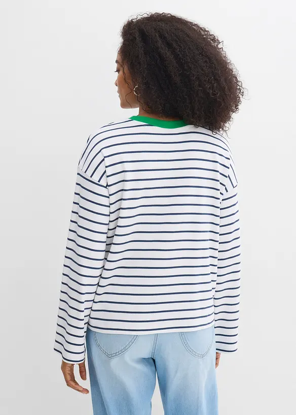 Tričko s dlouh&yacute;m ruk&aacute;vem, z čist&eacute; organick&eacute; bavlny, bonprix