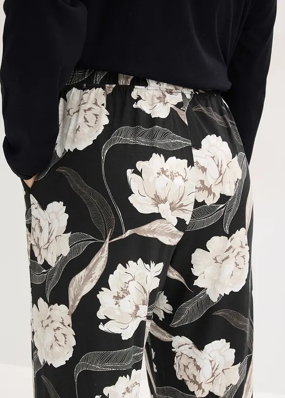 Pyžamo s visk&oacute;zou a &scaron;irok&yacute;mi nohavicemi, bonprix