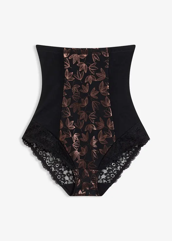 Stahovac&iacute; kalhotky s vysok&yacute;m pasem, siln&yacute; tvaruj&iacute;c&iacute; efekt a třpytiv&yacute; design, bonprix