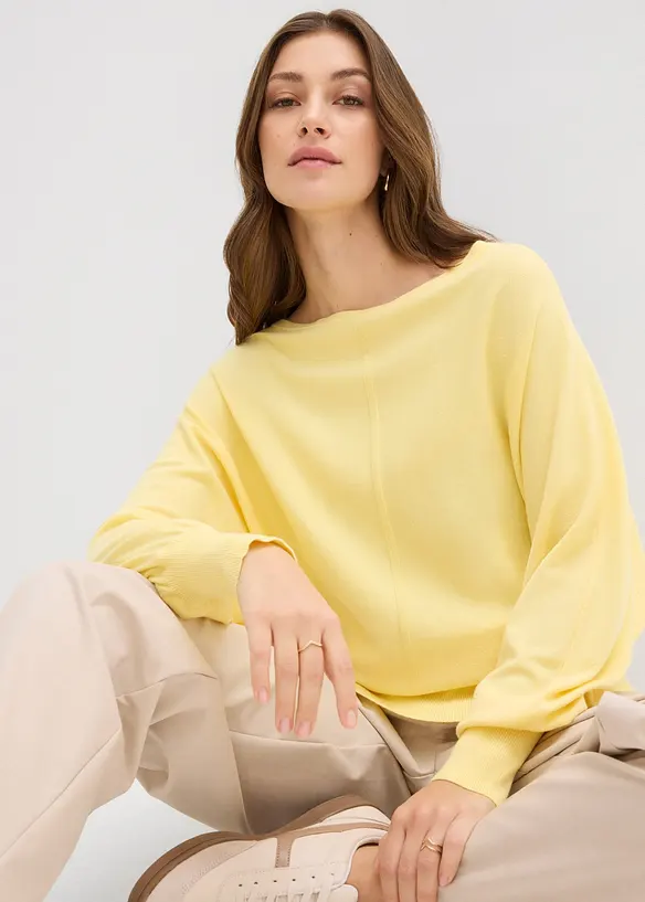 Svetr s netop&yacute;ř&iacute;mi ruk&aacute;vy, bonprix