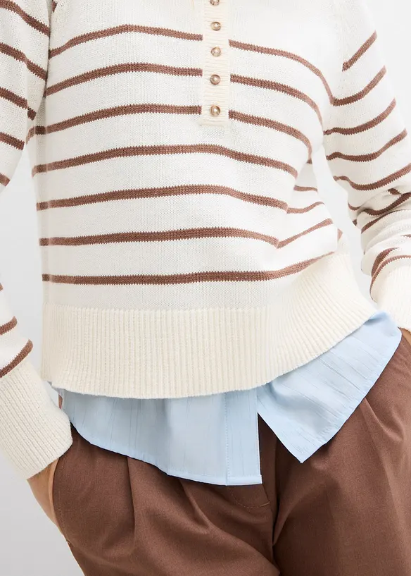 Svetr z čist&eacute; bavlny, bonprix