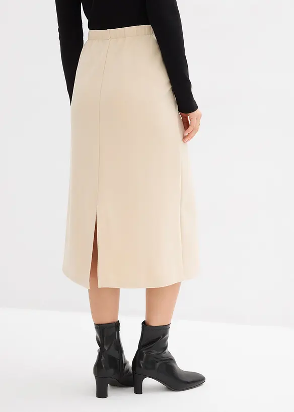 Midi sukně z měkk&eacute;ho materi&aacute;lu scuba, bonprix