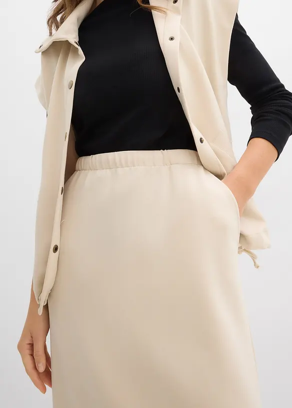 Midi sukně z měkk&eacute;ho materi&aacute;lu scuba, bonprix