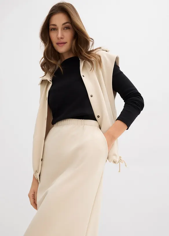 Midi sukně z měkk&eacute;ho materi&aacute;lu scuba, bonprix