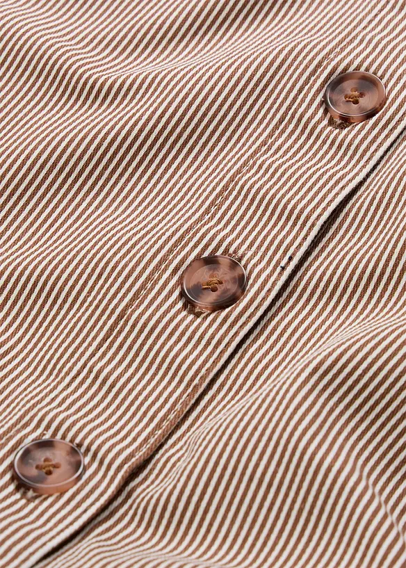 Proužkovan&aacute; midi sukně s knofl&iacute;kovou li&scaron;tou, bonprix