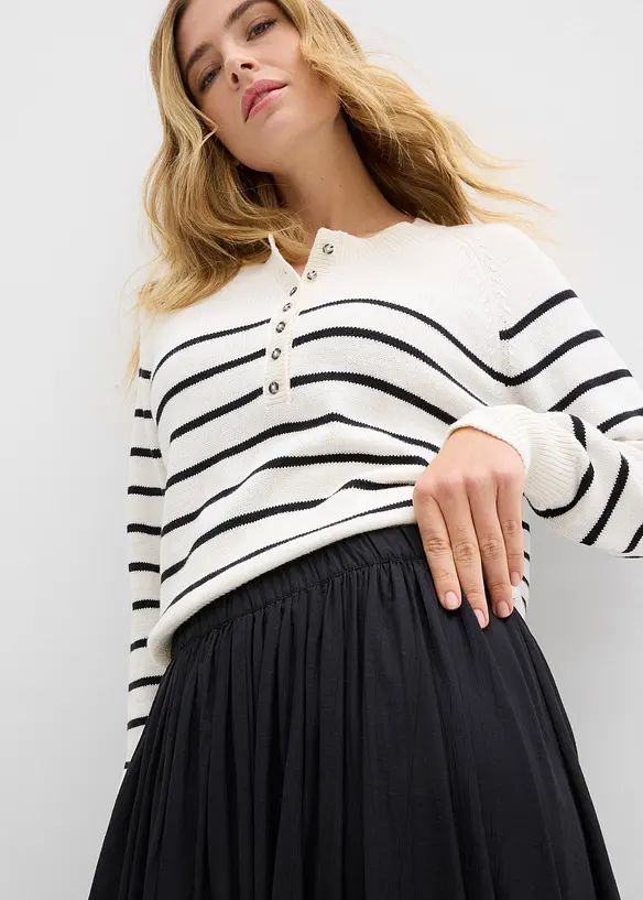 Maxi sukně ze spl&yacute;vav&eacute; visk&oacute;zov&eacute; směsi, bonprix