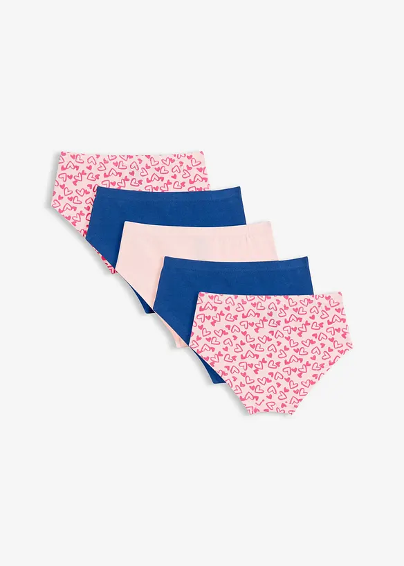 Bokov&eacute; kalhotky s měkkou bavlnou a malou sat&eacute;novou ma&scaron;ličkou (5 ks v balen&iacute;), bonprix
