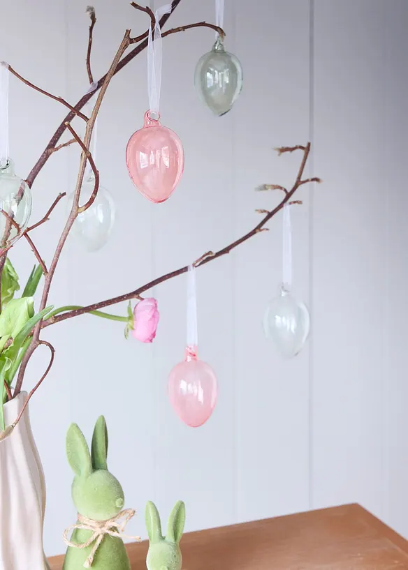 Skleněn&aacute; z&aacute;věsn&aacute; dekorace: vejce (6 ks v balen&iacute;), bonprix