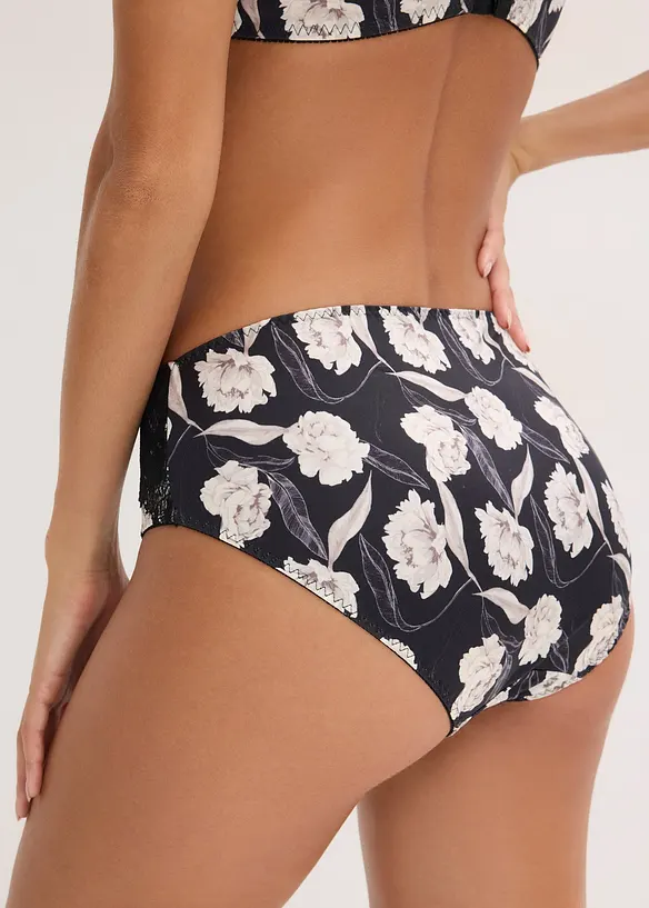 Maxikalhotky s leskl&yacute;m efektem a krajkov&yacute;mi detaily, bonprix