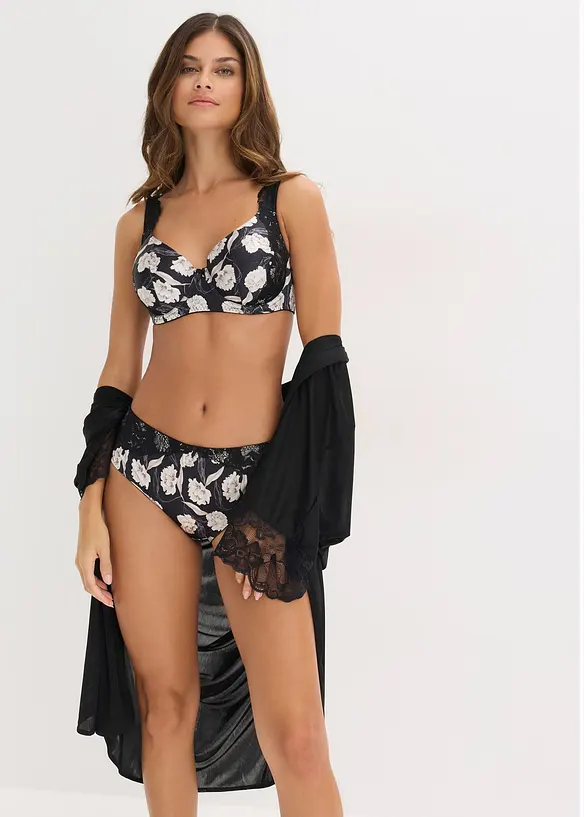 Maxikalhotky s leskl&yacute;m efektem a krajkov&yacute;mi detaily, bonprix