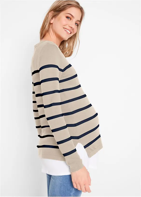 Lehk&yacute; těhotensk&yacute; svetr s koj&iacute;c&iacute; funkc&iacute; 2 v 1, bonprix