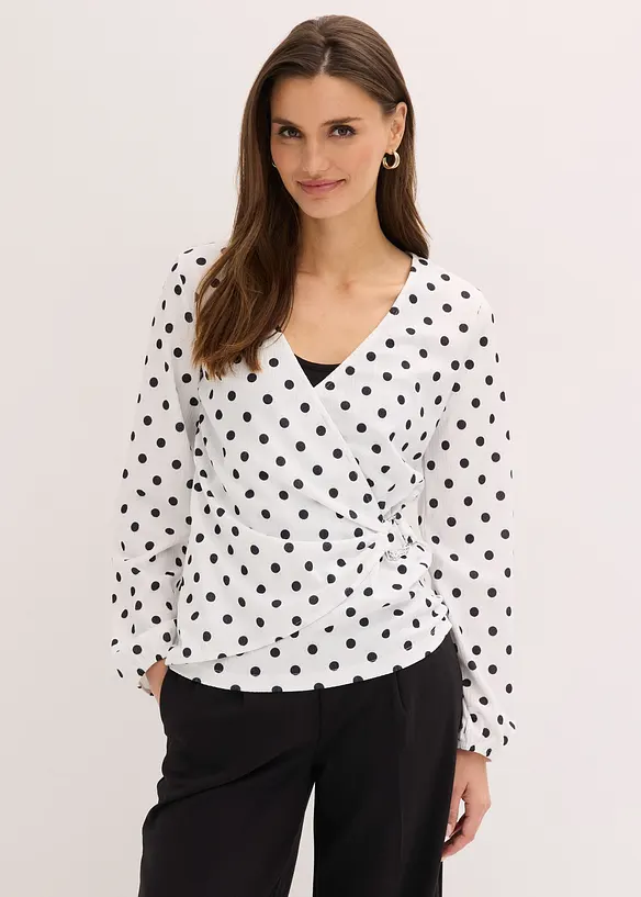 Tričko s dlouh&yacute;m ruk&aacute;vem, ze strukturovan&eacute;ho žerzeje, bonprix