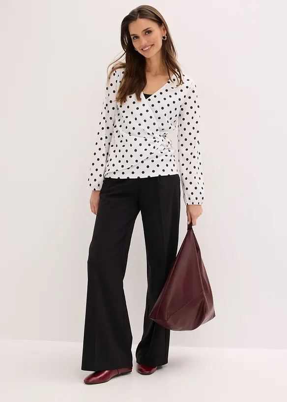 Tričko s dlouh&yacute;m ruk&aacute;vem, ze strukturovan&eacute;ho žerzeje, bonprix