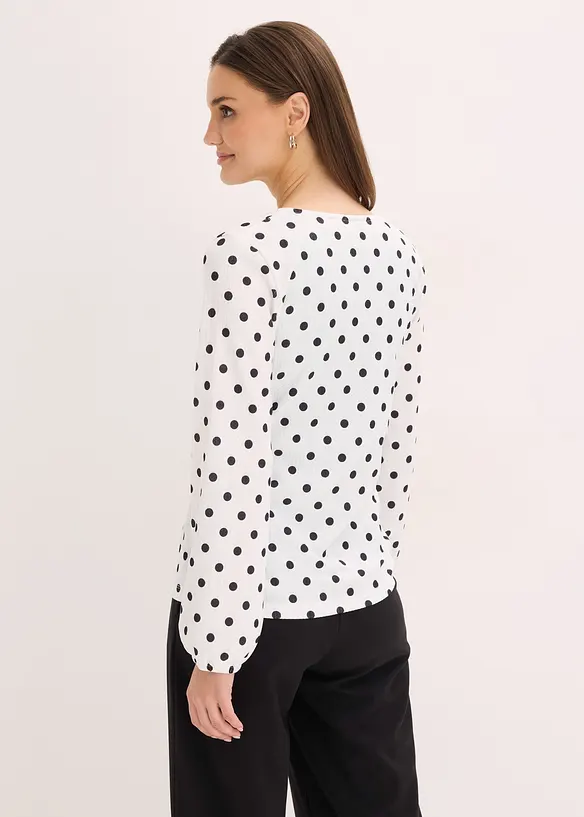 Tričko s dlouh&yacute;m ruk&aacute;vem, ze strukturovan&eacute;ho žerzeje, bonprix