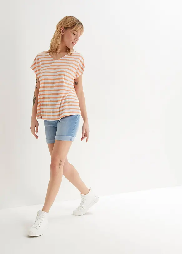 Dž&iacute;nov&eacute; bermudy, Mid Waist, bonprix