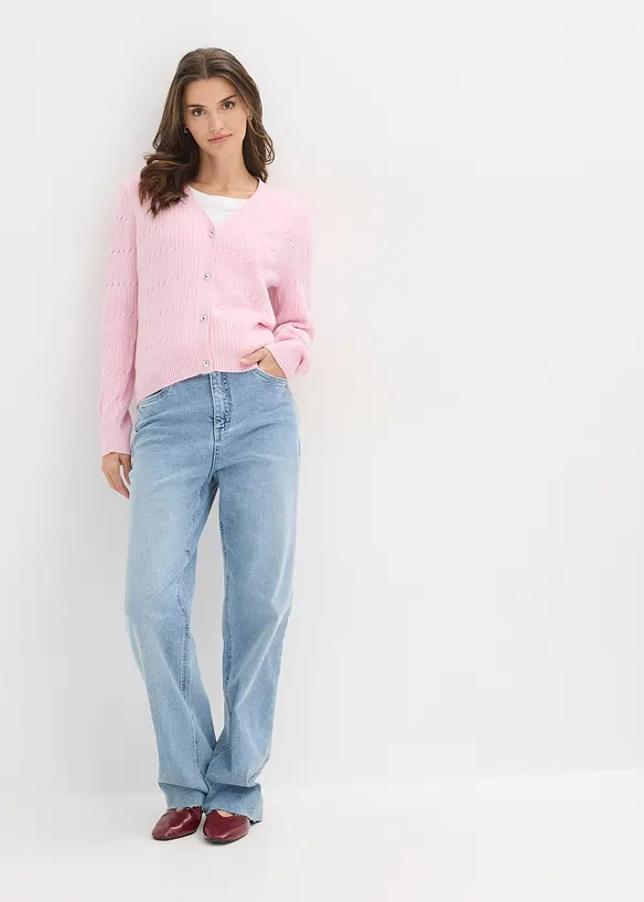 Kab&aacute;tek z jemn&eacute; pleteniny z visk&oacute;zov&eacute; směsi, bonprix