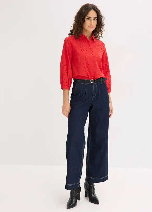 Halenka s d&iacute;rkovanou v&yacute;&scaron;ivkou, bonprix